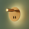 Luz de lectura moderna doble LED con interruptor dorado - Bilbao