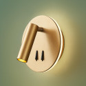 Luz de lectura moderna doble LED con interruptor dorado - Bilbao