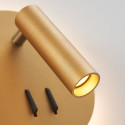 Luz de lectura moderna doble LED con interruptor dorado - Bilbao