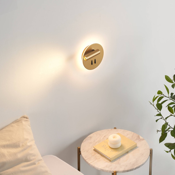 Luz de lectura moderna doble LED con...