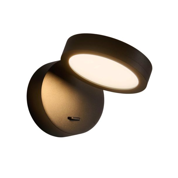 Aplique negro LED 6W minimalista para cabecera de cama - Kechia