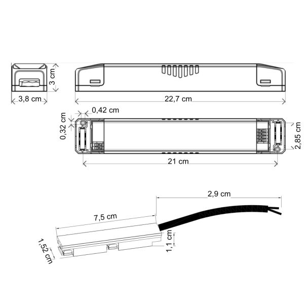 Driver negro para rail - Lyne