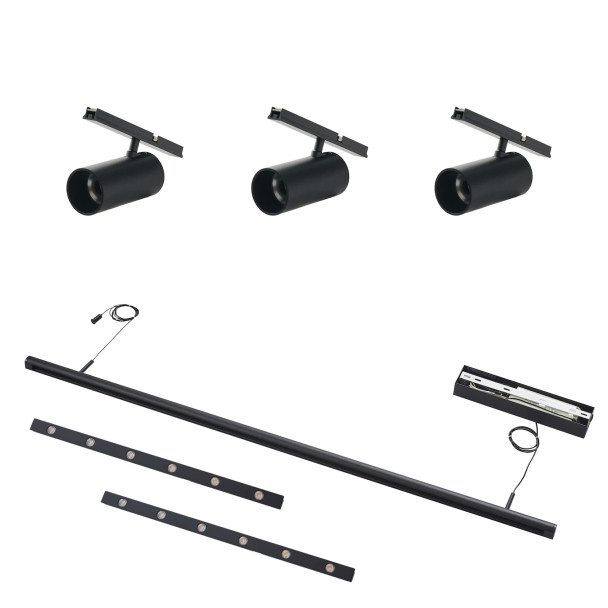 Colgante rail negro 3 focos - Lyne