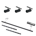 Colgante rail negro 3 focos - Lyne