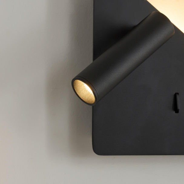 Set luces de lectura pared negro moderno | Elaris