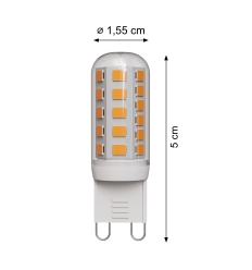 Bombilla LED G9 de 3W regulable - blanco cálido 2
