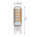 Bombilla LED G9 de 3W regulable - blanco cálido