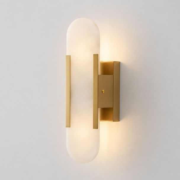 Aplique chic metal dorado y alabastro blanco - Enola