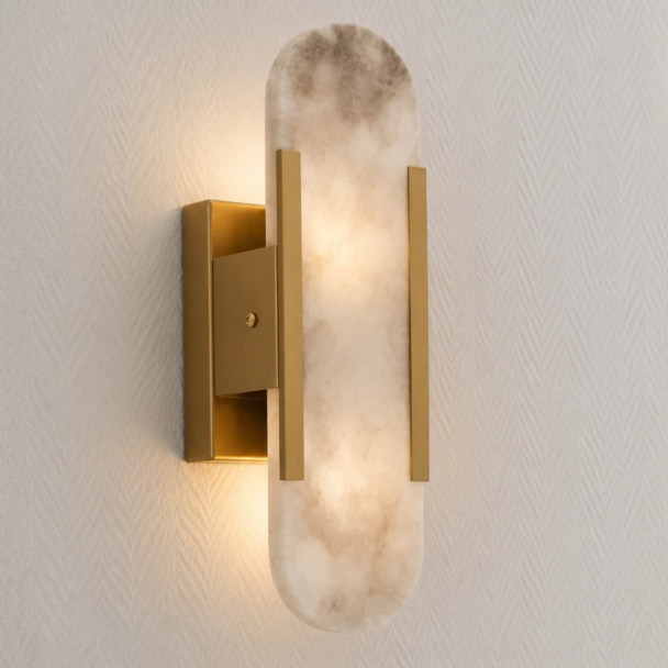 Aplique chic metal dorado y alabastro blanco - Enola