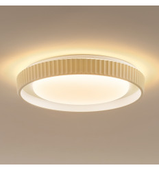 Plafón redondo beige estriado regulable LED de 50 cm -...