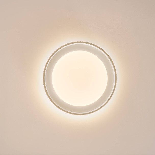 Plafón redondo beige estriado regulable LED de...