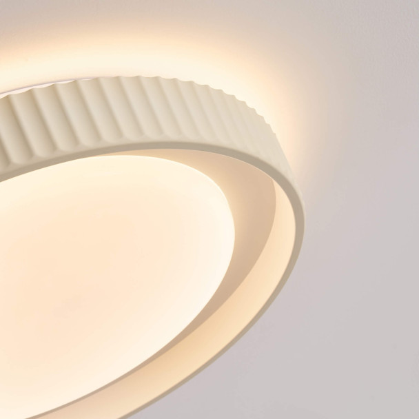 Plafón redondo beige estriado regulable LED de...
