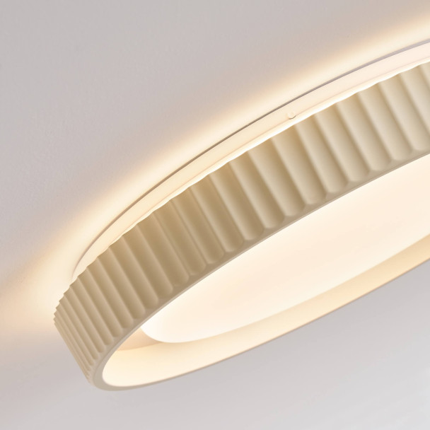 Plafón redondo beige estriado regulable LED de...