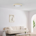Plafón redondo beige estriado regulable LED de 50 cm - Facciotto