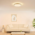 Plafón redondo beige estriado regulable LED de 50 cm - Facciotto