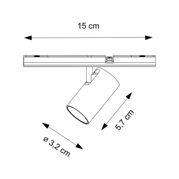 Spot LED blanco 5W orientable para carril...