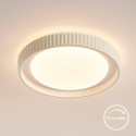 Plafón redondo beige estriado regulable LED de 50 cm - Facciotto