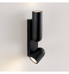 Aplique de pared negro cilíndrico con doble iluminación -... 2