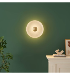 Plafón vintage dorado con vidrio esmerilado de 40 cm LED... 2