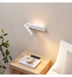 Aplique blanco de cabecero con luz de lectura izquierda -... 2