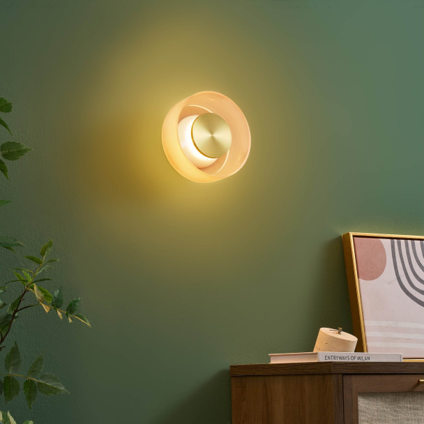 Luminaria de pared contemporánea vidrio ámbar...