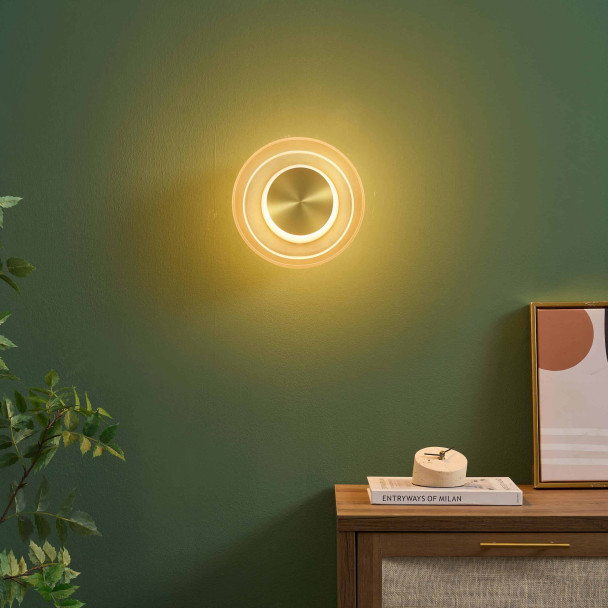 Luminaria de pared contemporánea vidrio ámbar...