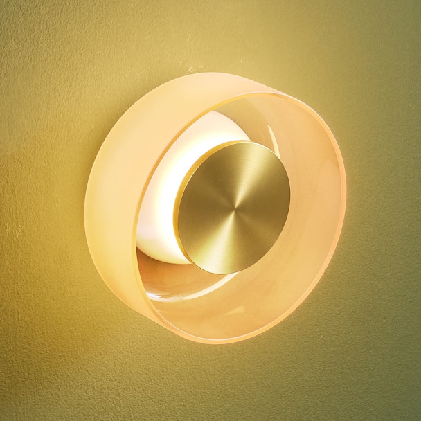 Luminaria de pared contemporánea vidrio ámbar...