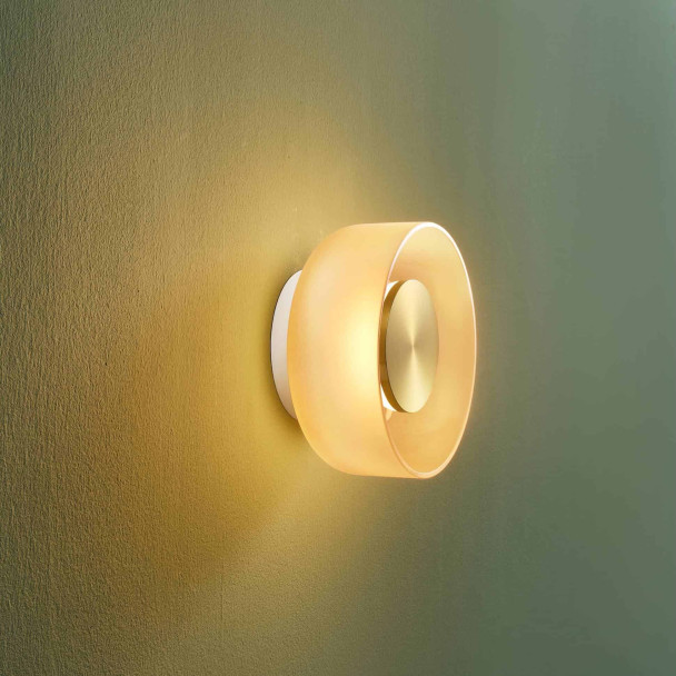 Luminaria de pared contemporánea vidrio ámbar...