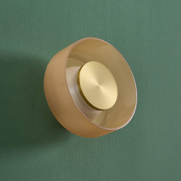 Luminaria de pared contemporánea vidrio ámbar...