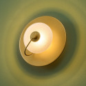 Aplique de disco redondo dorado con vidrio gofrado de 25 cm - Milovan