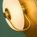Aplique de disco redondo dorado con vidrio gofrado de 25 cm - Milovan