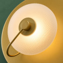 Aplique de disco redondo dorado con vidrio gofrado de 25 cm - Milovan