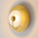 Aplique de disco redondo dorado con vidrio gofrado de 25 cm - Milovan