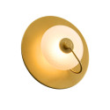 Aplique de disco redondo dorado con vidrio gofrado de 25 cm - Milovan