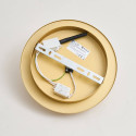 Aplique de disco redondo dorado con vidrio gofrado de 25 cm - Milovan