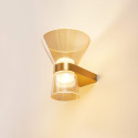 Aplique de diseño dorado con vidrio ámbar y LED integrado - Antonella