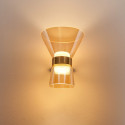 Aplique de diseño dorado con vidrio ámbar y LED integrado - Antonella