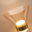 Aplique de diseño dorado con vidrio ámbar y LED integrado - Antonella