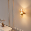 Aplique de diseño dorado con vidrio ámbar y LED integrado - Antonella