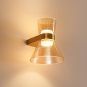 Aplique de diseño dorado con vidrio ámbar y LED integrado - Antonella