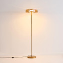 Lámpara de pie moderna dorada con vidrio ámbar LED de 165 cm - Riccardo