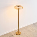 Lámpara de pie moderna dorada con vidrio ámbar LED de 165 cm - Riccardo