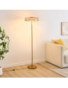 Lámpara de pie moderna dorada con vidrio ámbar LED de 165 cm - Riccardo