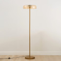 Lámpara de pie moderna dorada con vidrio ámbar LED de 165 cm - Riccardo