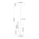 Lámpara de pie moderna dorada con vidrio ámbar LED de 165 cm - Riccardo
