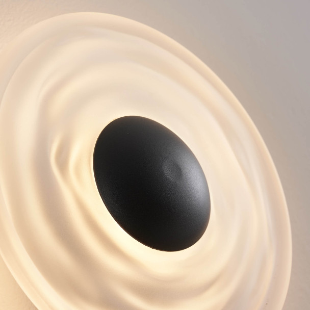 Aplique de pared negro con efecto halo...