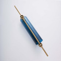 Aplique grande tubular de vidrio azul y metal latón - Napoli