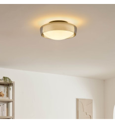 Plafón redondo contemporáneo de 30 cm vidrio ahumado IP44... 2
