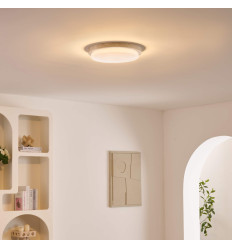 Plafón pequeño blanco de 30 cm en travertino natural LED... 2