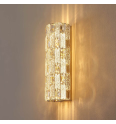 Aplique LED dorado con cristales de vidrio y reflejos... 2